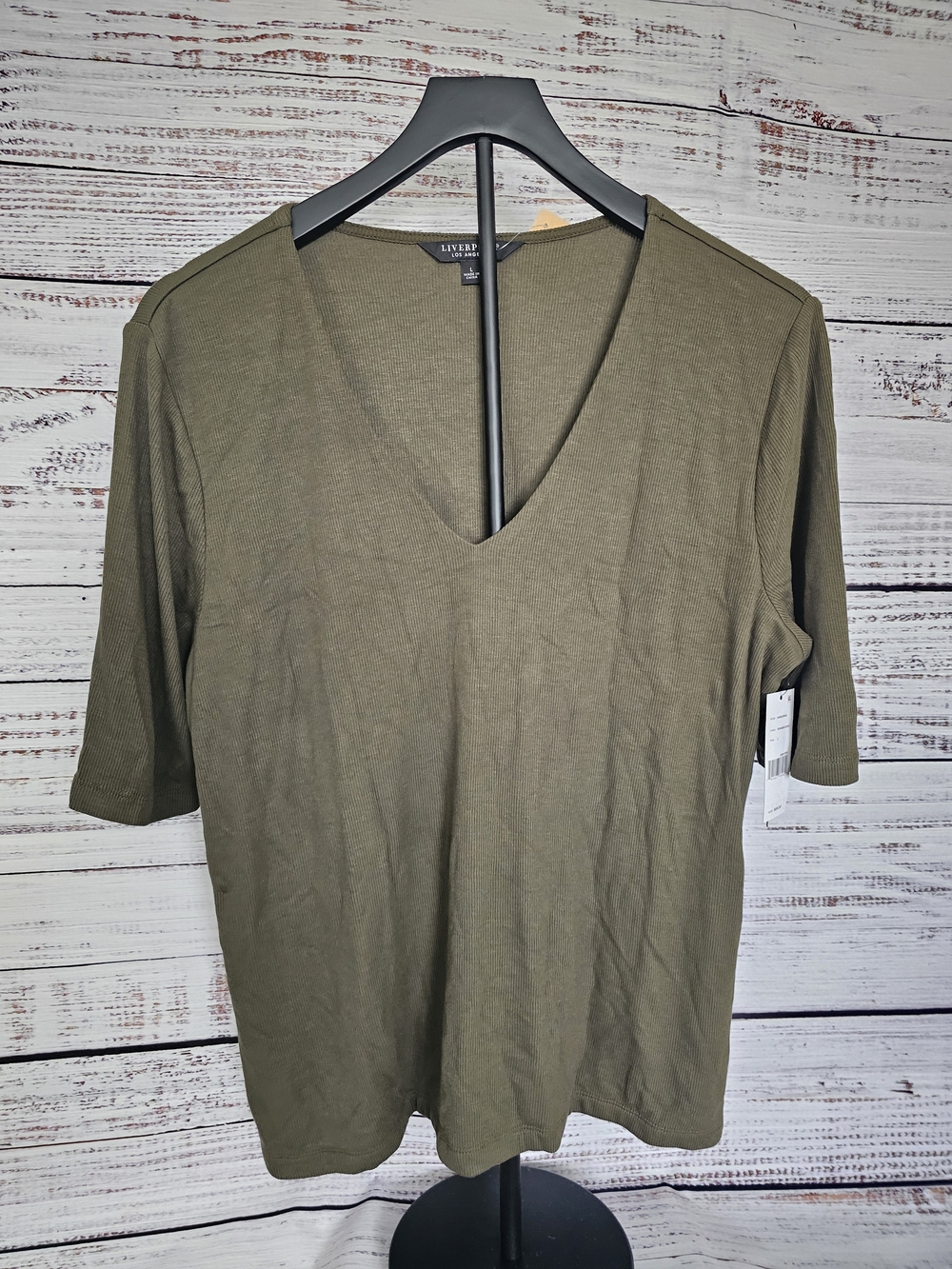 Liverpool Olive V-Neck Women’s Top